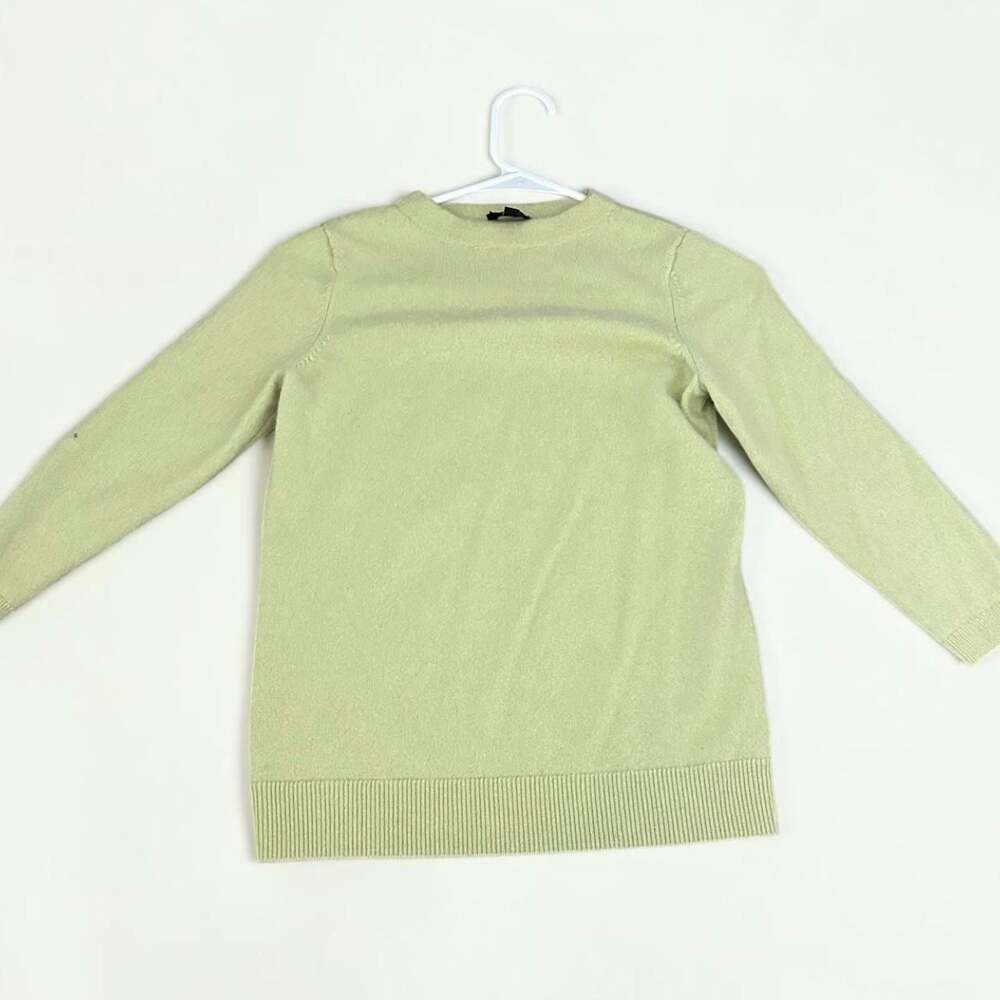 Talbots Pure Cashmere Crewneck Sweater Pale Yellow